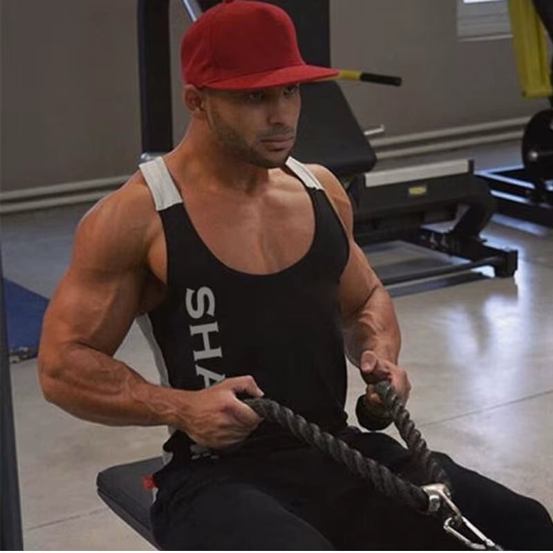 Summer New Hot Bodybuilding Fitness Singlets Muscle Vest for Men Tee Basketball Jersey Solid Gym Men Stringer Tank Tops