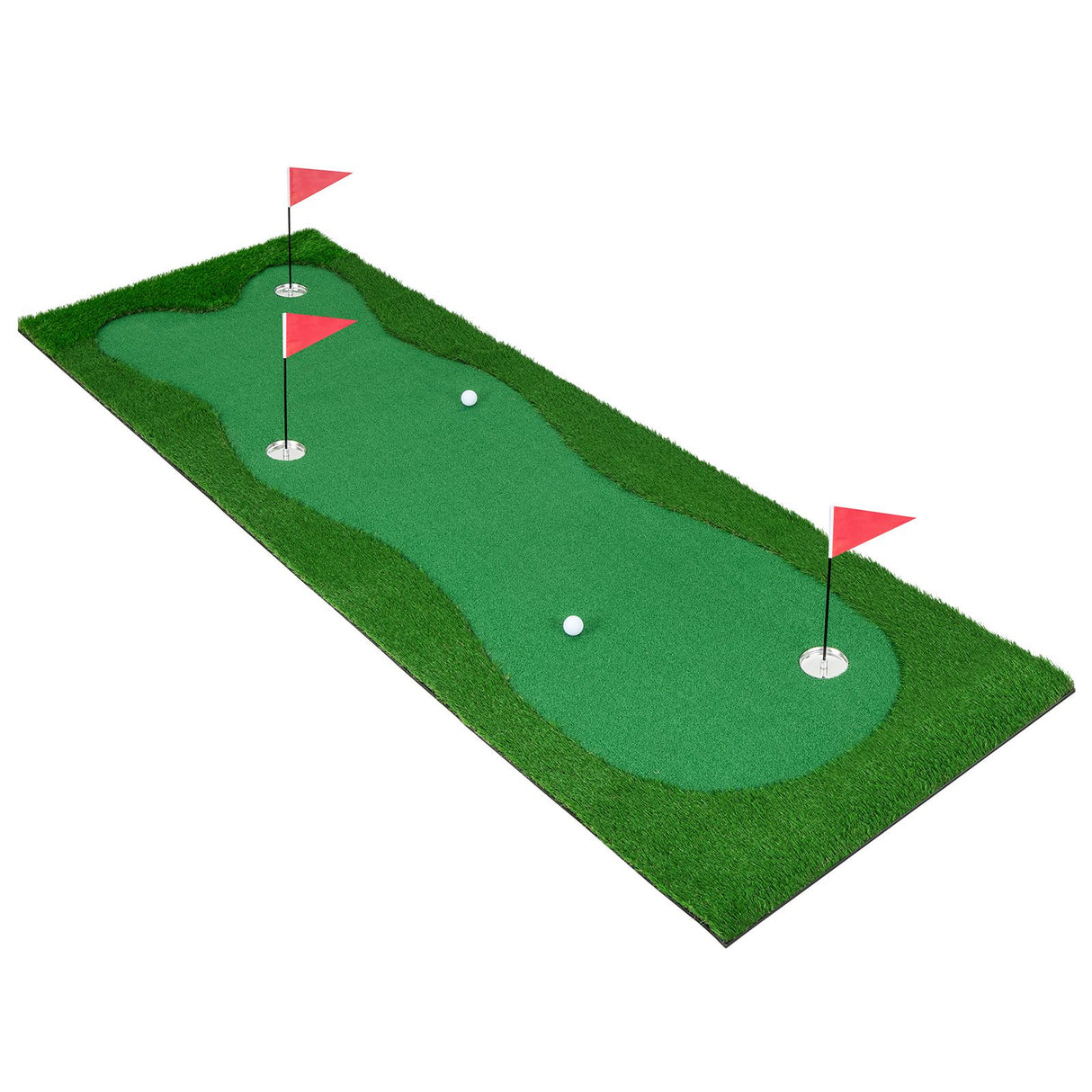 10 X 3.3 FT Golf Putting Green Practice Mat with 3 Holes