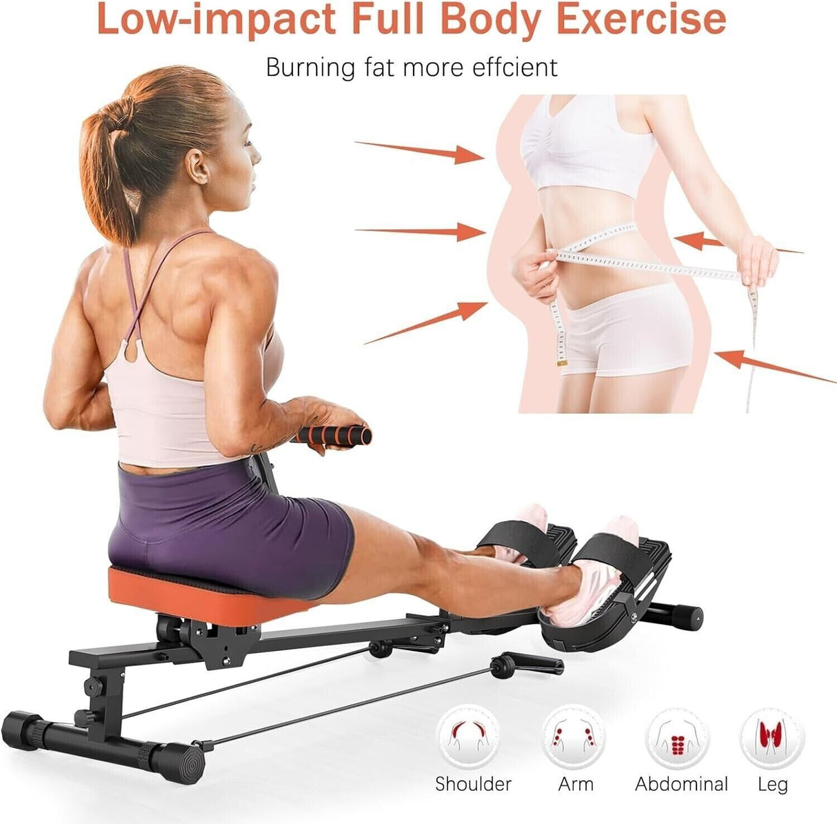 16 Level Magnetic Fitness Rowing Machine Cardio Fitness Workout and Gym Training