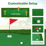 10 X 3.3 FT Golf Putting Green Practice Mat with 3 Holes