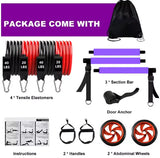 Portable Pilates Bar Kit with Resistance Bands & Ab Roller