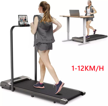 1-12Km/H Walking Pad Treadmill Electric Foldable Smart Running Machine W/ Holder