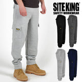 SITE KING Mens Work Tracksuit Jogging Bottoms Trousers & Knee Pad Pockets