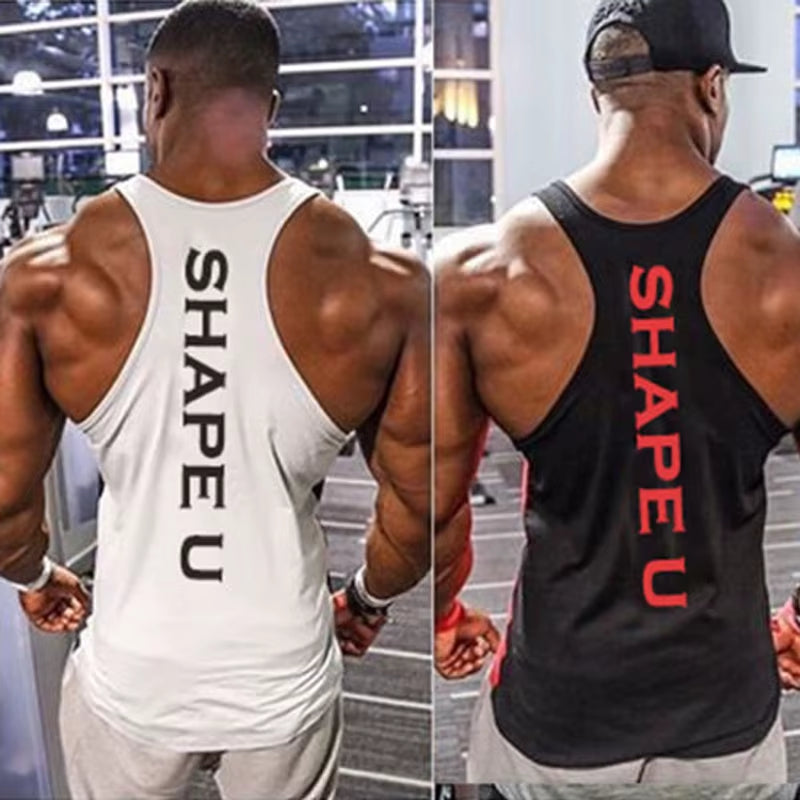 Summer New Hot Bodybuilding Fitness Singlets Muscle Vest for Men Tee Basketball Jersey Solid Gym Men Stringer Tank Tops