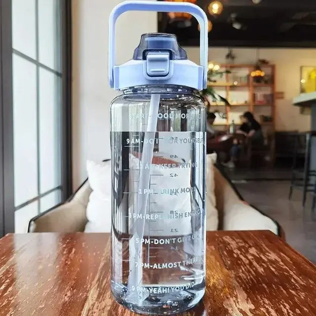 Portable Water Bottle Plastic Cup With Straw